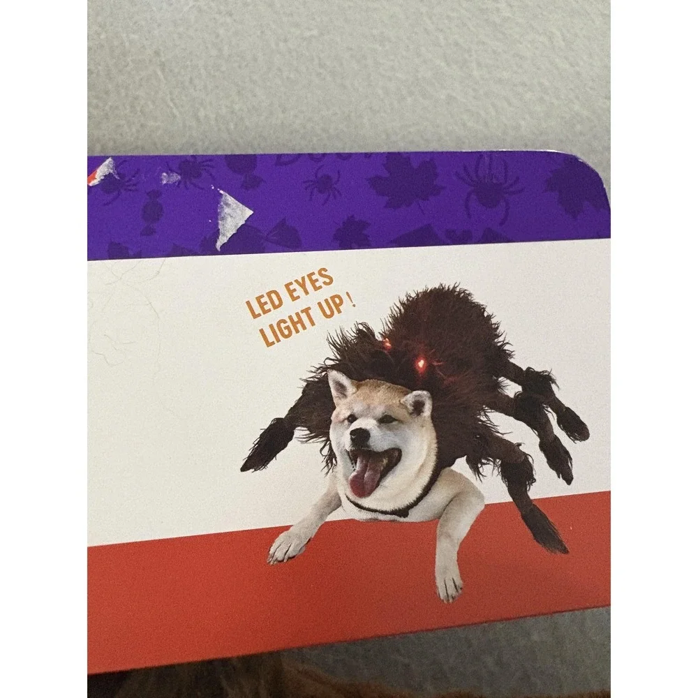 Meijer Pet Costume Large Spider Dog LED Eyes Light Up‎ Limited Edition Halloween
